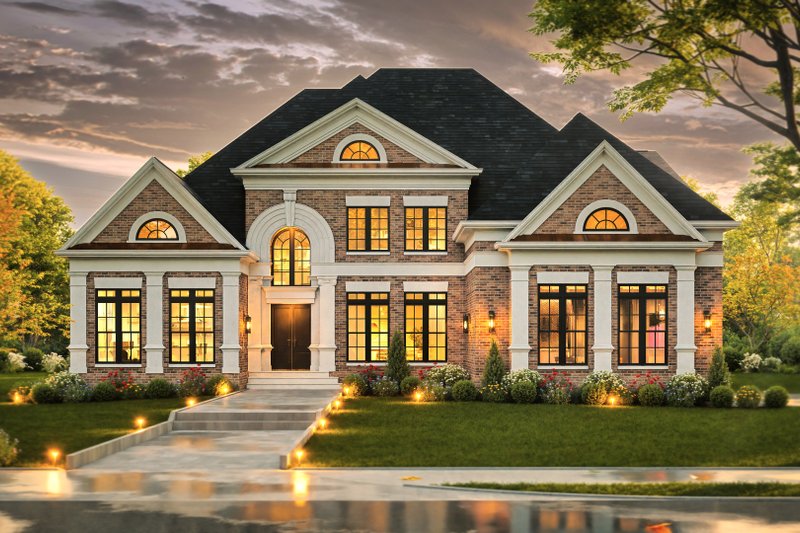 Home Plan - Exterior - Front Elevation 6 for European House Plan #119-237 - 4 bed, 4 bath