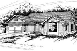 Ranch Exterior - Front Elevation Plan #124-130