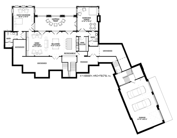 Dream House Plan - Floor Plan - Lower Floor for Country House Plan #928-285 - 4 bed, 4.5 bath