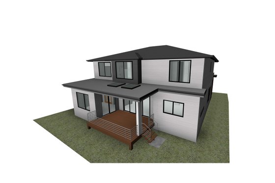 Exterior - Rear Elevation for Contemporary House Plan #1066-214 - 4 bed, 3.5 bath