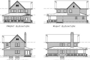 Exterior - Rear Elevation for Farmhouse House Plan #47-422 - 3 bed, 2.5 bath