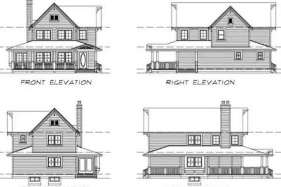 Exterior - Rear Elevation for Farmhouse House Plan #47-422 - 3 bed, 2.5 bath