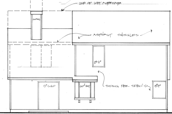 Exterior - Rear Elevation for Traditional House Plan #30-361 - 3 bed, 2 bath