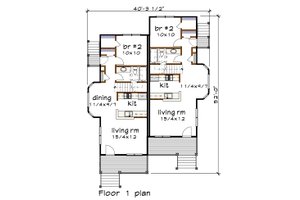 Floor Plan - Main Floor for Southern House Plan #79-242 - 3 bed, 2 bath