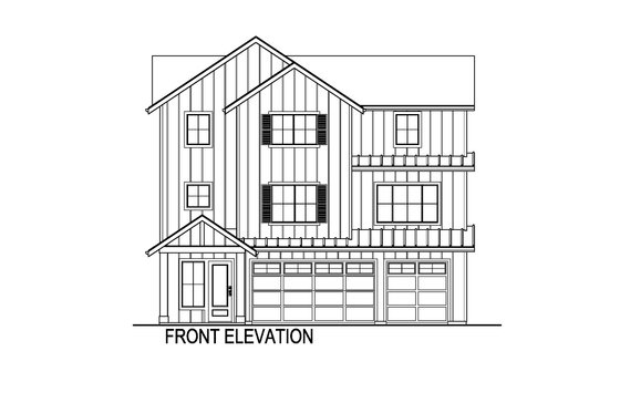 Exterior - Front Elevation 3 for Traditional House Plan #569-100 - 5 bed, 4 bath