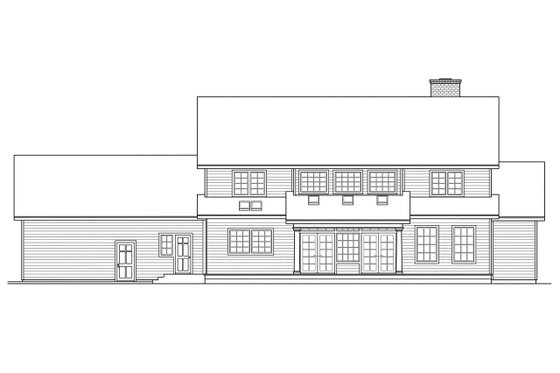 Exterior - Rear Elevation for Colonial House Plan #124-287 - 6 bed, 3.5 bath