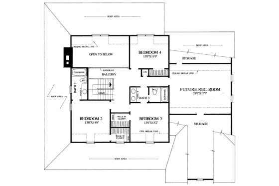 Country Floor Plan - Upper Floor Plan #137-216