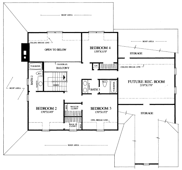 House Plan Design - Country Floor Plan - Upper Floor Plan #137-216