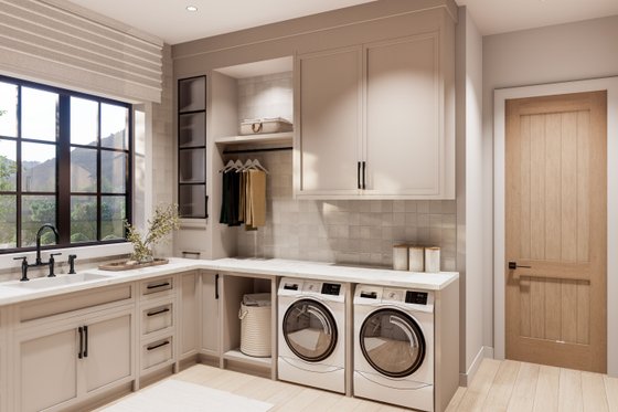 Interior - Laundry for Farmhouse House Plan #1114-16 - 4 bed, 3.5 bath
