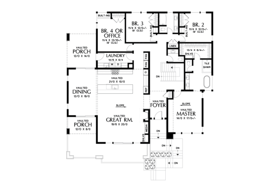 Floor Plan - Main Floor for Contemporary House Plan #48-979 - 4 bed, 2.5 bath