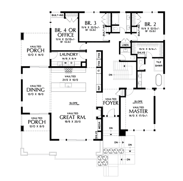 Home Plan - Contemporary Floor Plan - Main Floor Plan #48-979