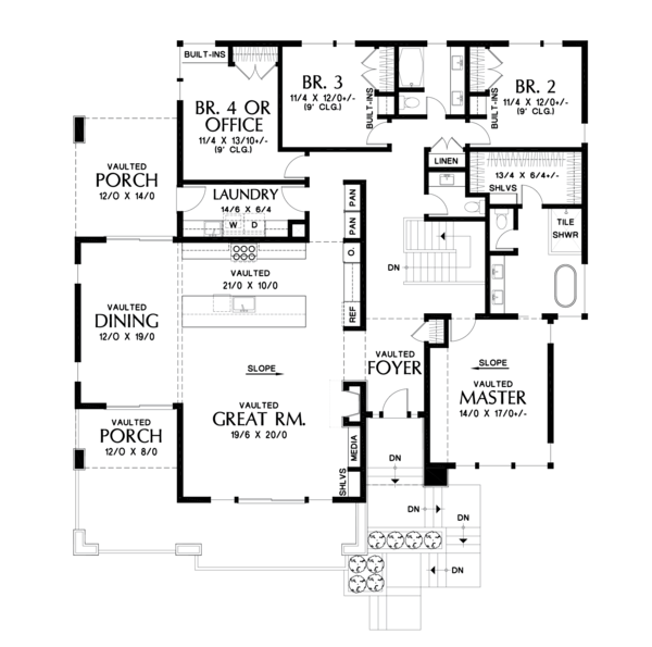 House Plan Design - Contemporary Floor Plan - Main Floor Plan #48-979