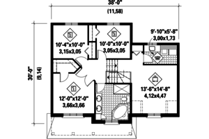 Floor Plan - Upper Floor for Country House Plan #25-4570 - 3 bed, 1 bath