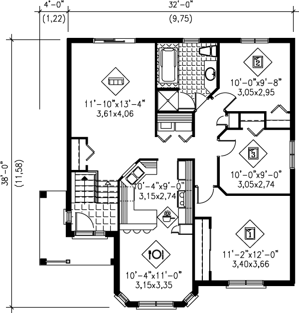 Traditional Floor Plan - Main Floor Plan #25-157