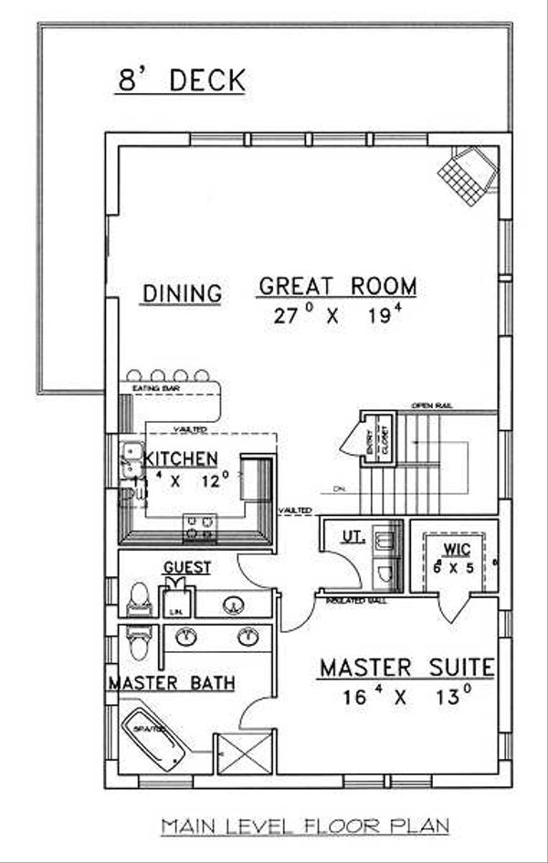 Architectural House Design - Traditional Floor Plan - Main Floor Plan #117-516