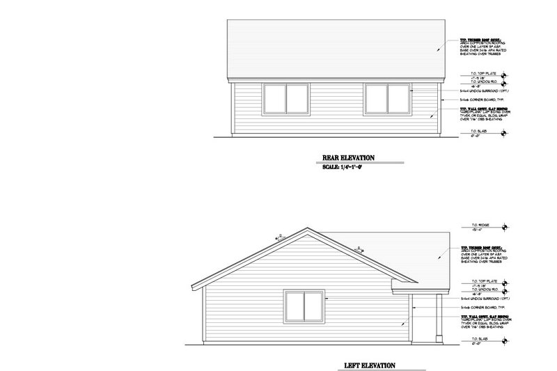 House Design - Exterior - Other Elevation 1 for Craftsman House Plan #53-695 - 2 bed, 1 bath