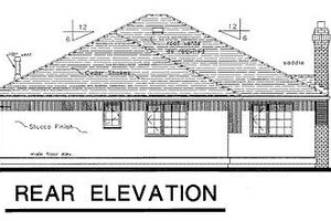 Exterior - Rear Elevation for Traditional House Plan #18-114 - 3 bed, 2 bath