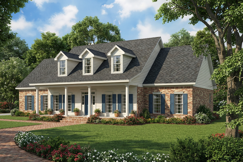 Country Style House Plan - 5 Beds 3 Baths 2698 Sq/Ft Plan #17-205 Exterior