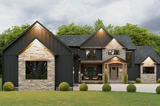 Exterior - Front Elevation 3 for Craftsman House Plan #1089-26 - 5 bed, 4 bath