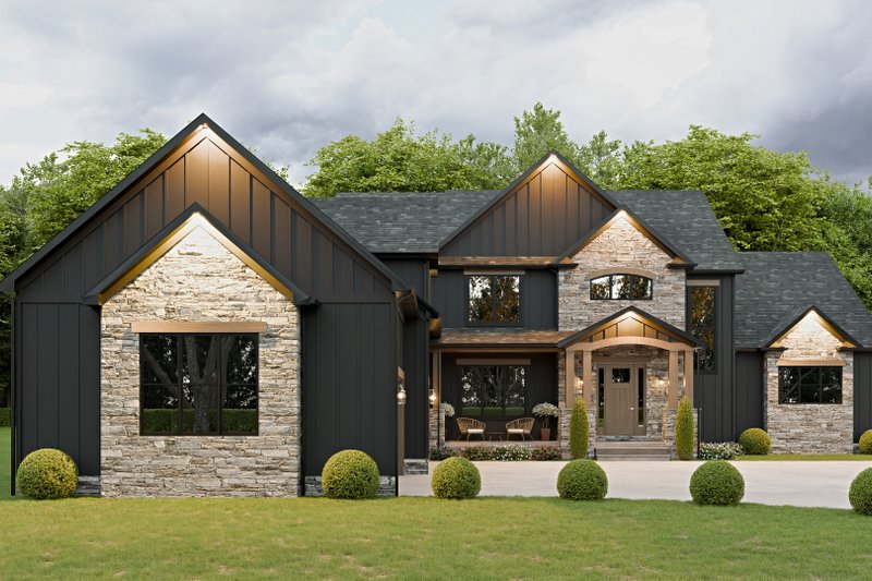 House Blueprint - Exterior - Front Elevation 3 for Craftsman House Plan #1089-26 - 5 bed, 4 bath