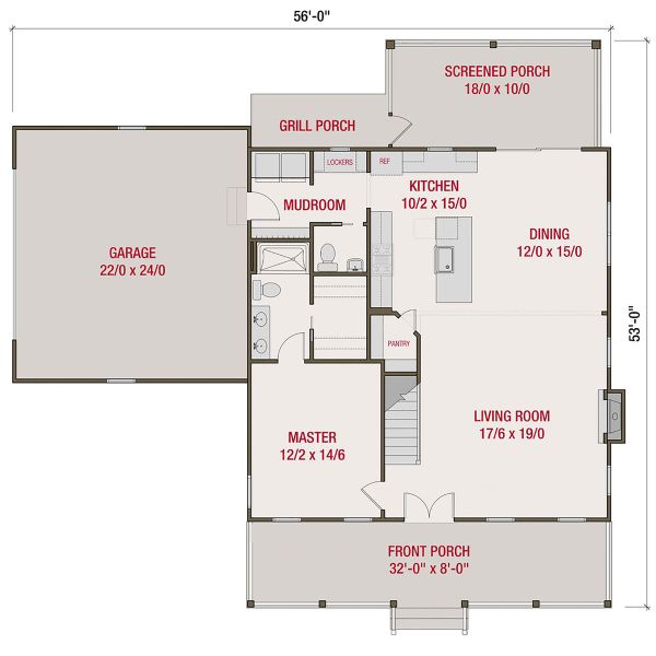 Dream House Plan - Farmhouse Floor Plan - Main Floor Plan #461-72