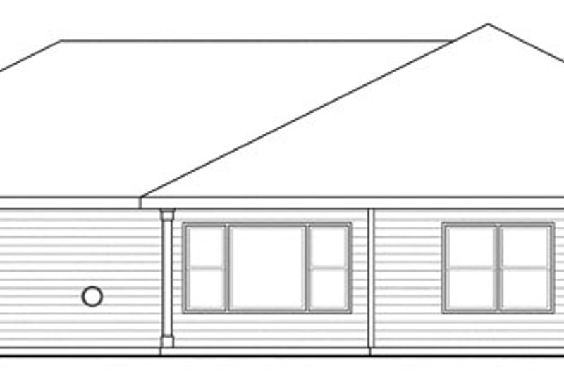 Architectural House Design - Exterior - Rear Elevation for Traditional House Plan #124-869 - 3 bed, 2 bath