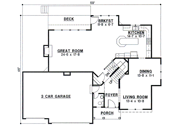 Traditional Floor Plan - Main Floor Plan #67-564