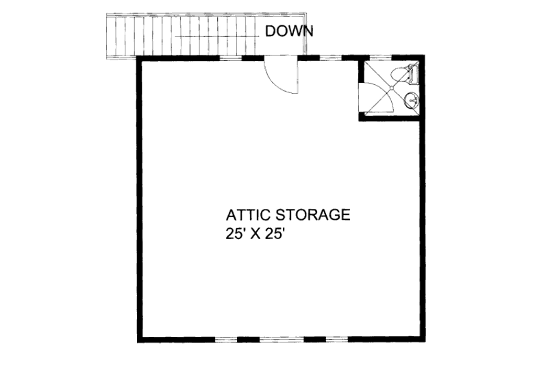 Home Plan - Floor Plan - Upper Floor for Traditional House Plan #117-707, 0.5 bath