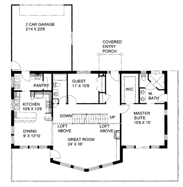 Bungalow Floor Plan - Main Floor Plan #117-643