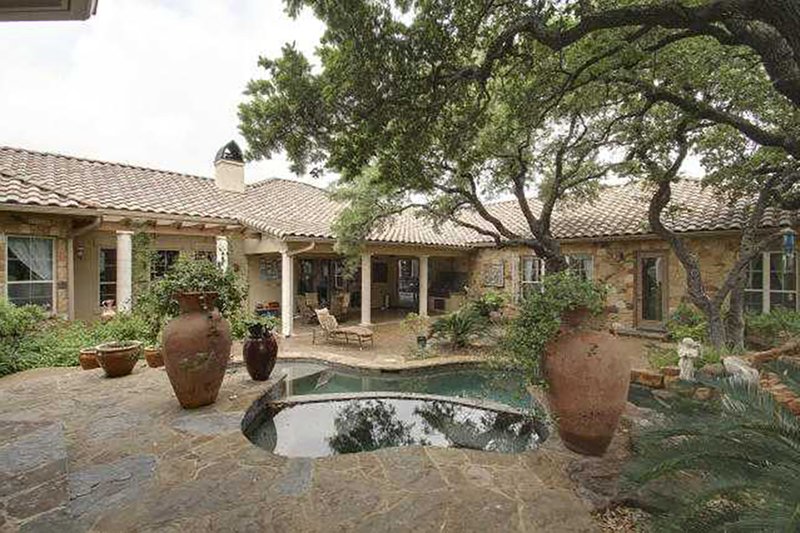 House Blueprint - Exterior - Covered Porch for Mediterranean House Plan #80-124 - 4 bed, 4.5 bath