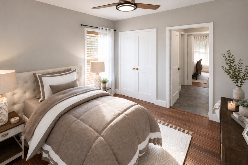 House Blueprint - Interior - Bedroom for Farmhouse House Plan #44-320 - 4 bed, 3 bath