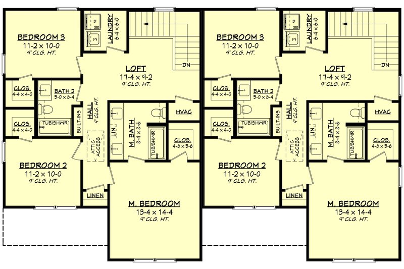 House Design - Floor Plan - Upper Floor for Farmhouse House Plan #430-375 - 3 bed, 2.5 bath