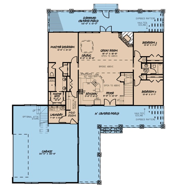 Home Plan - Farmhouse Floor Plan - Main Floor Plan #923-106