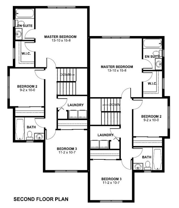 Dream House Plan - Floor Plan - Upper Floor for Farmhouse House Plan #126-287 - 3 bed, 2.5 bath