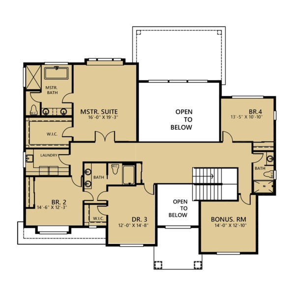 House Blueprint - Country Floor Plan - Upper Floor Plan #1066-42