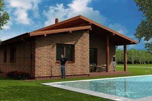 Exterior - Rear Elevation for Modern House Plan #538-13 - 3 bed, 1 bath