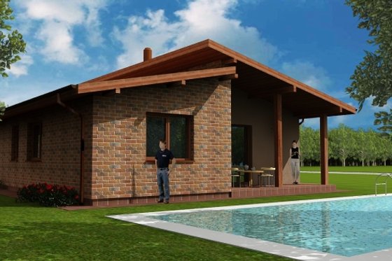 Exterior - Rear Elevation for Modern House Plan #538-13 - 3 bed, 1 bath