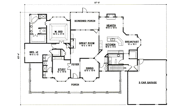 Traditional Floor Plan - Main Floor Plan #67-788