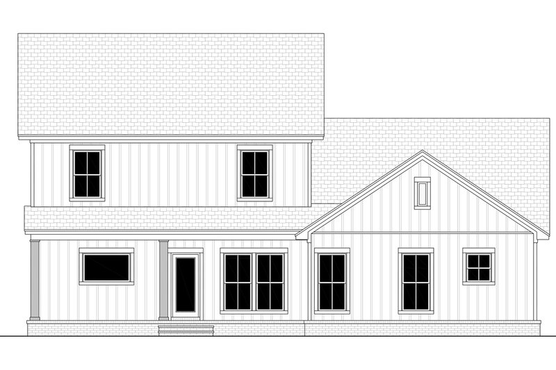 Architectural House Design - Exterior - Rear Elevation for Farmhouse House Plan #430-417 - 5 bed, 2.5 bath