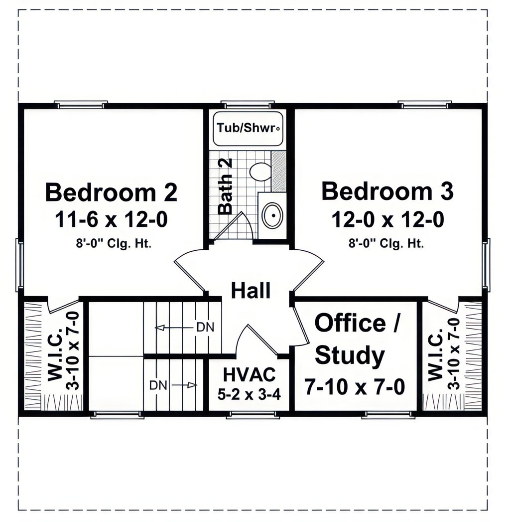 Floor Plan - Upper Floor for Cottage House Plan #21-647 - 3 bed, 2 bath