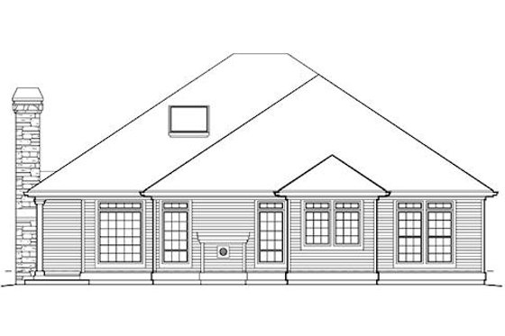 Exterior - Rear Elevation for Traditional House Plan #48-407 - 3 bed, 2 bath