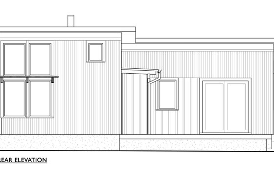 Exterior - Rear Elevation 1 for Modern House Plan #890-10 - 2 bed, 1 bath