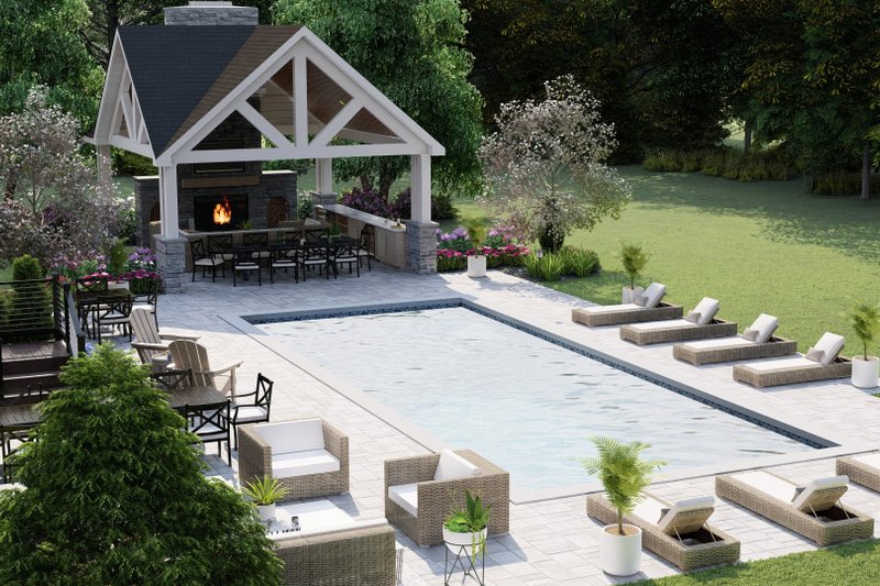 House Blueprint - Exterior - Outdoor Living for Craftsman House Plan #1089-4, 0 bath