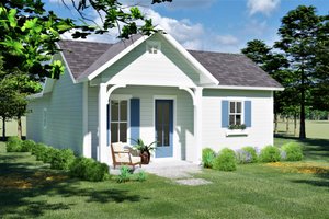 Cottage Exterior - Front Elevation Plan #44-229