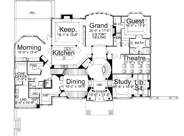 Architectural House Design - European Floor Plan - Main Floor Plan #119-235