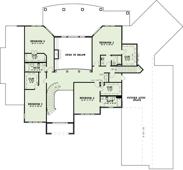 Home Plan - Traditional Floor Plan - Upper Floor Plan #17-3365