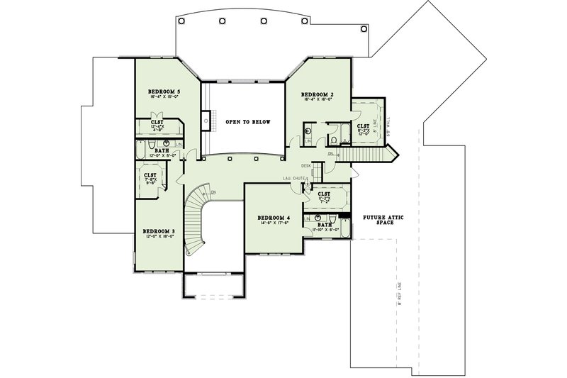 Dream House Plan - Floor Plan - Upper Floor for Traditional House Plan #17-3365 - 6 bed, 5 bath