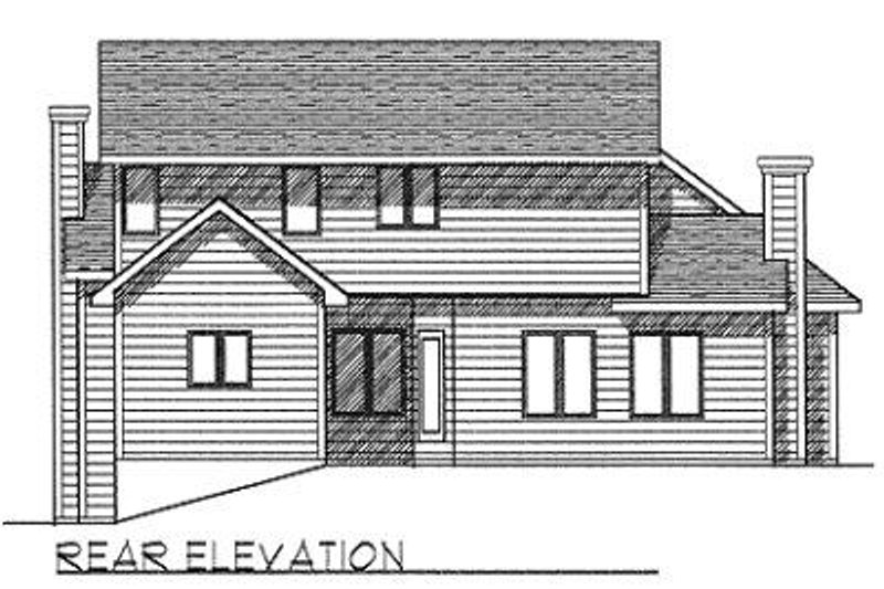 Home Plan - Exterior - Rear Elevation for Traditional House Plan #70-391 - 3 bed, 2.5 bath