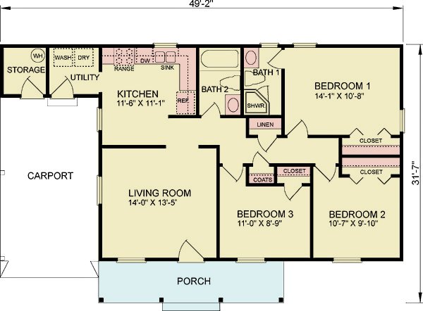 Architectural House Design - Traditional Floor Plan - Main Floor Plan #54-636