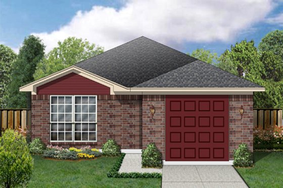 Exterior - Front Elevation for Mediterranean House Plan #84-284 - 2 bed, 2 bath